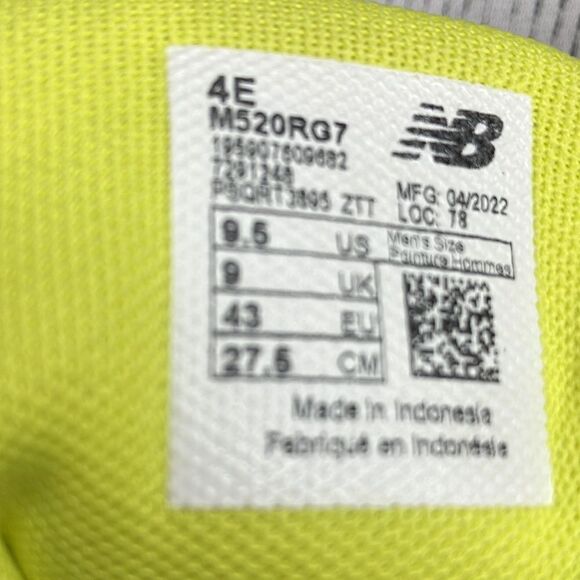 NEW BALANCE 9.5 Unisex 520 RG7 Running Shoes - Gray - Picture 2 of 11